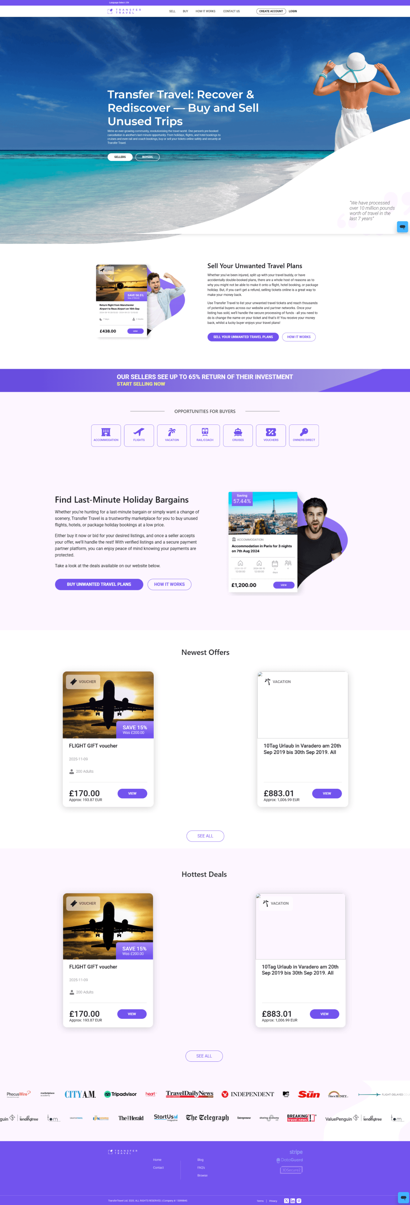 Original Transfer Travel Website