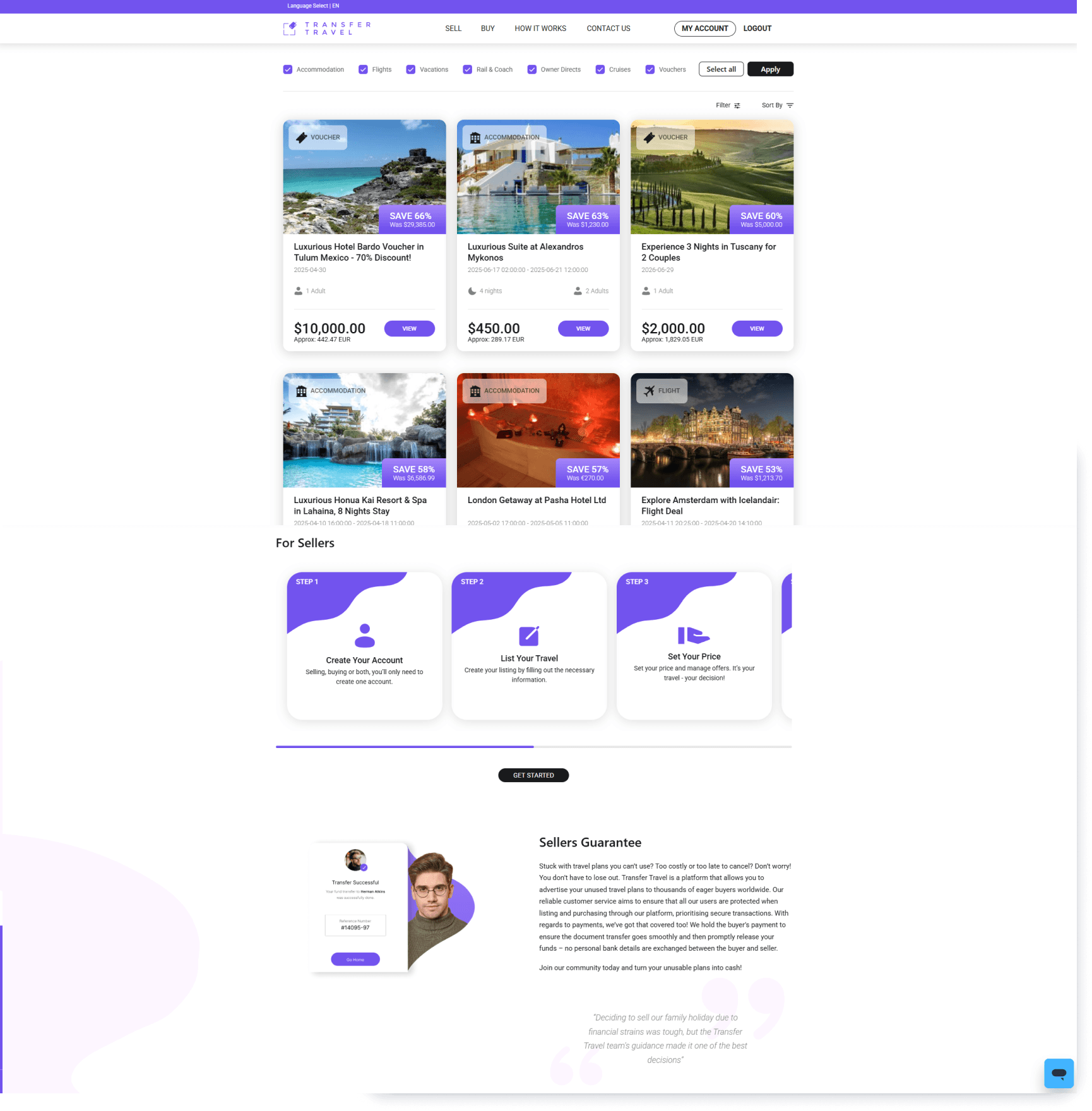 Original Transfer Travel Website