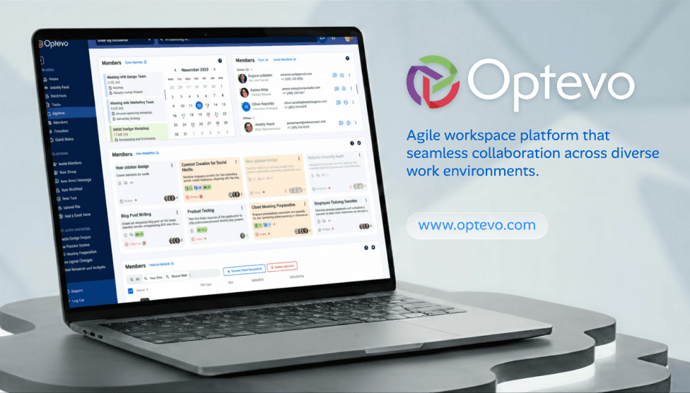 Optevo project management app dashboard